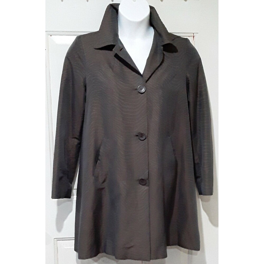 Womens Rain Coat, Via Spiga , Brown, Zebra Striped, Hooded Preowned